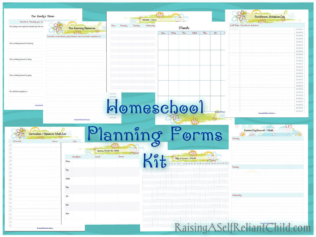 printable homeschool planning forms kit