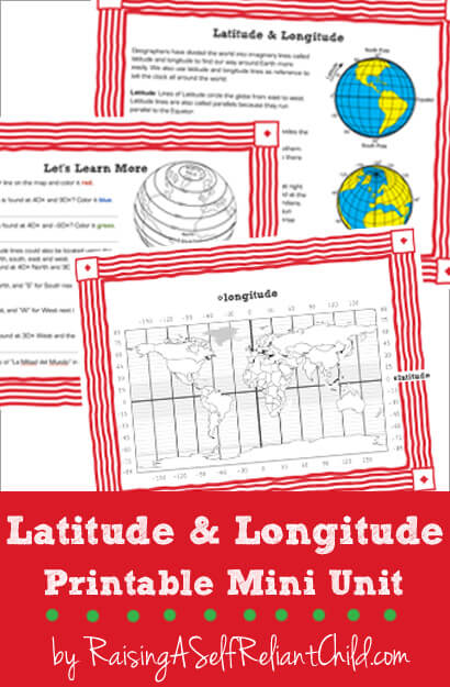  free printable mini unit latitude and longitude for kids