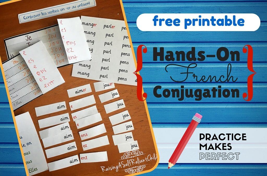 Free Printable Hands-On French Conjugation Verbs First Group