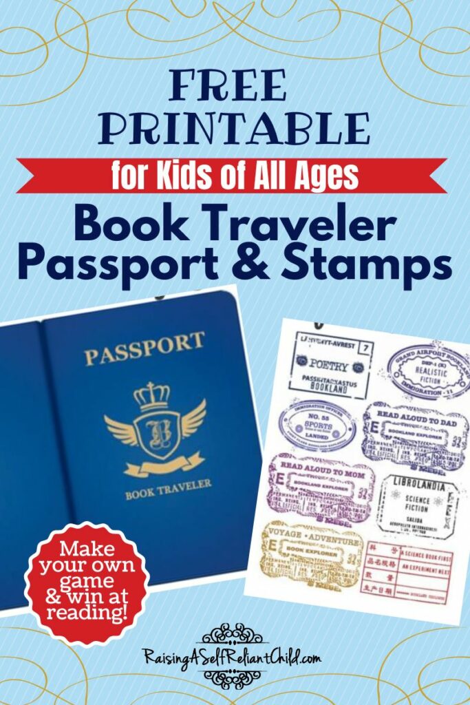 free printable book traveler passport and stamps. For kids of all ages